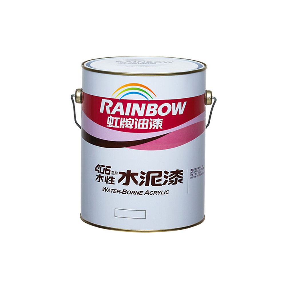 Rainbow_虹牌油漆】406 水性水泥漆有光（1加侖裝）#490黑色490黑色