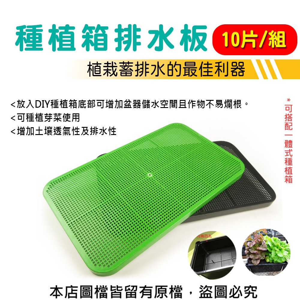 蔬菜工坊】種植箱排水板10片/組(黑色.綠色兩色可選)黑色｜園藝休閒