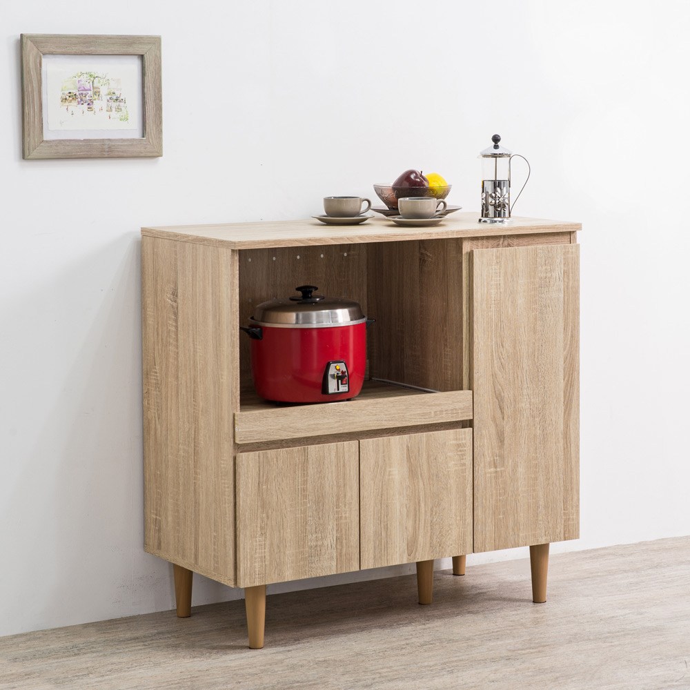 TZUMii】日式多功能三門廚房櫃｜家具床墊｜特力屋．特力屋線上購物