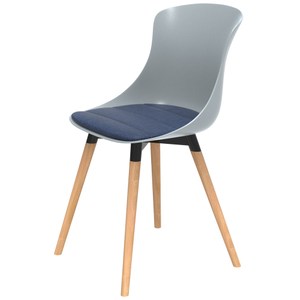 組 - 特力屋萊特 塑鋼椅 櫸木腳架40mm/灰椅背/丹寧座墊