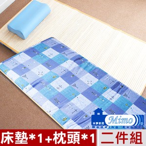 【米夢家居】台灣製造-外宿熱賣(熱烘棉單人床墊+記憶枕)二件一組