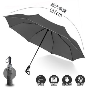 2mm 都會行旅 超大傘面抗風自動開收傘(灰色)