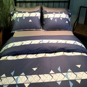 【挪威森林】100%精梳純棉四件式雙人床包被套組_手繪設計_阿基米德(