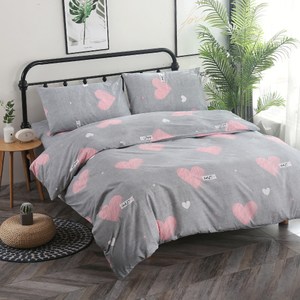 【BELLE VIE】活性印染舒柔棉雙人床包被套四件組-粉紅浪漫