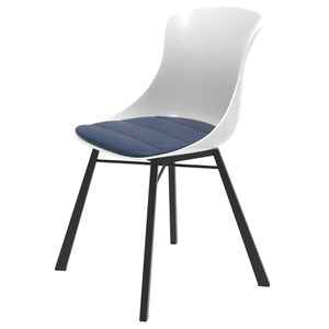 組 - 特力屋萊特 塑鋼椅 黑金屬腳/白椅背/丹寧座墊