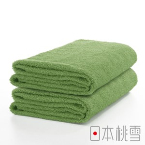 日本桃雪【精梳棉飯店浴巾】超值兩件組 茶綠