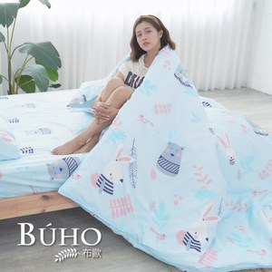 BUHO 雙人四件式舖棉兩用被床包組(朝氣滿點)