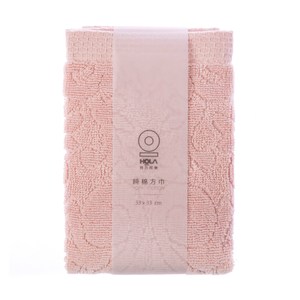 HOLA 葡萄牙純棉方巾-流蘇粉33x33cm