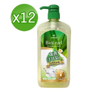 《台塑生醫》BioLead蘆薈洋甘菊碗盤洗潔精1000g *12瓶/組