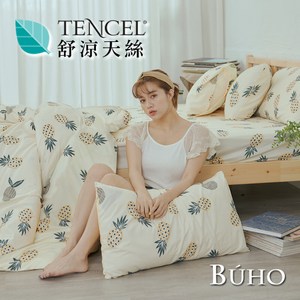 【BUHO】舒涼TENCEL天絲雙人加大三件式床包枕套組(甜夏樂季)甜夏樂季
