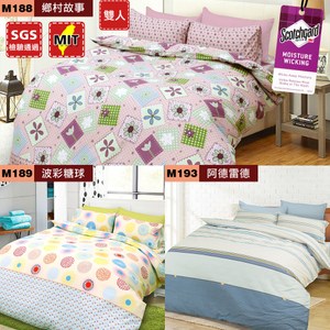 I-JIA Bedding-升級MIT專利吸濕排汗天鵝絨床包組-雙人阿德雷德M193