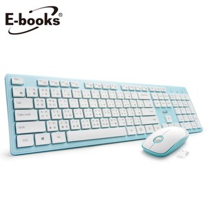 E-books Z4 美型無線鍵盤滑鼠組藍白