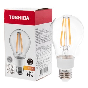 日本 TOSHIBA 東芝照明 11W LED球型燈絲燈泡 燈泡色