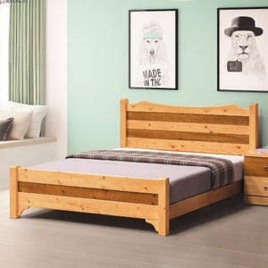 【MUNA 家居】雅歌檜木色6尺雙人床實木床板(雙人加大床)