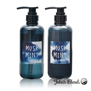 John's Blend 涼感香氛洗髮精+潤髮乳-460ml麝香薄荷