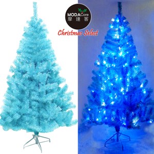 【摩達客】台灣製8尺(240cm)豪華版冰藍色聖誕樹(不含飾品+100燈LED燈藍白光3串