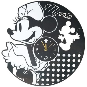 HOLA 迪士尼系列黑膠造型靜音壁鐘-米妮