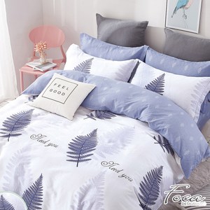 【FOCA花羽夢裏】加大韓風設計100%精梳棉三件式枕套床包組