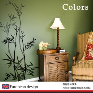 【Colors】WD-155 水墨竹葉 大型壁貼 空間設計
