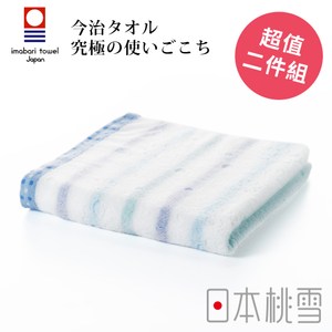 日本桃雪【今治小花毛巾】超值兩件組 蝴蝶藍