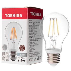 日本 TOSHIBA 東芝照明 7.5W LED球型燈絲燈泡 晝光色