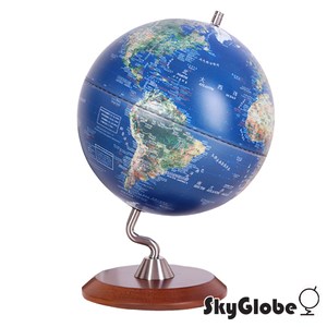 SkyGlobe 10吋衛星原貌木質底座立體地球儀