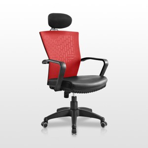 【SYNIF】韓國原裝Unique高背網布辦公椅(灰白框)-紅