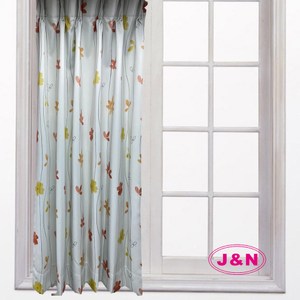 【J&N】田園印花遮光傳統窗簾-淺綠色(150*165cm)淺綠色