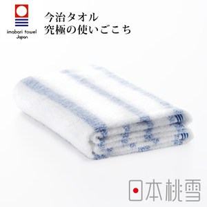 日本桃雪【今治輕柔橫條浴巾】溫和藍