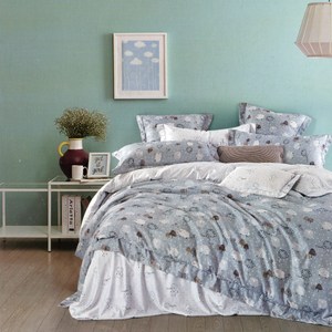 BUTTERFLY-吸濕排汗天絲四件式薄床包兩用被套組-彩雲-藍(加大