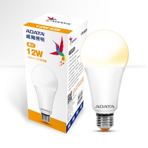 3入組-ADATA威剛12W高效能LED球泡燈-黃光 12W30C
